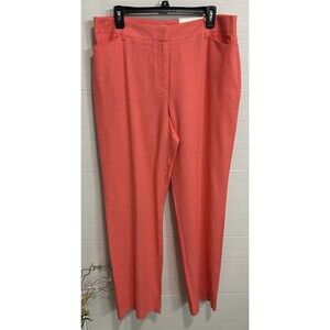 NWT Cato EST. 1946 Classic Linen Blend Salmon Pink  Wide Leg Pants 14